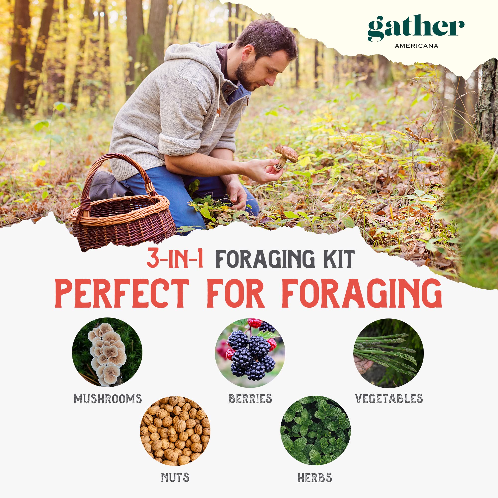 Gather Americana 3-in-1 Foraging Kit - Harvest Natures Bounty